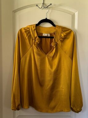 Cato Gold Long Sleeve Blouse - Size L